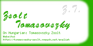 zsolt tomasovszky business card